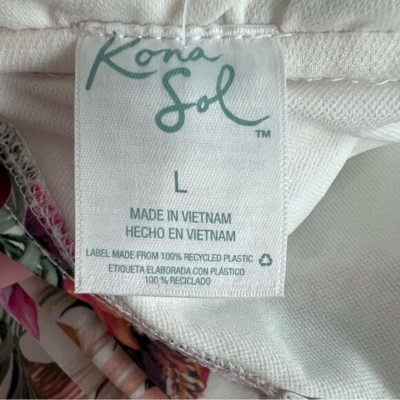 Kona Sol Bandeau Flounce Front Ruched Full Coverage One-Piece Size L  NWOT! - Picture 4 of 6